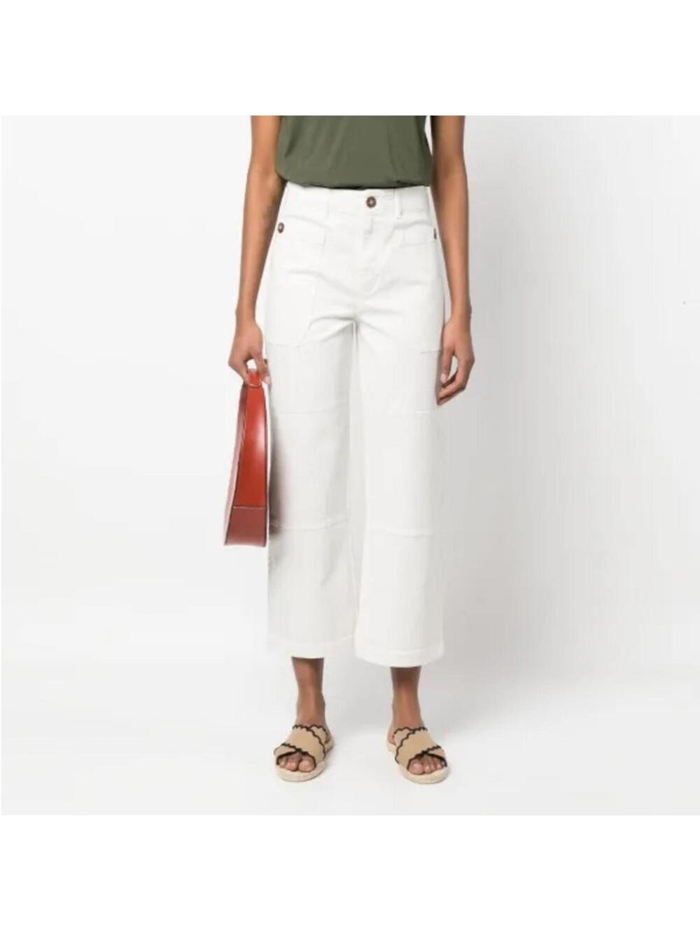 Frame Denim Straight-leg Utility Trousers Off-White 29 Button